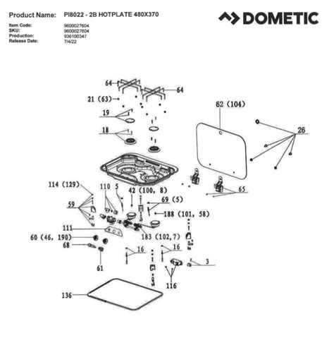 dometic gas burner parts